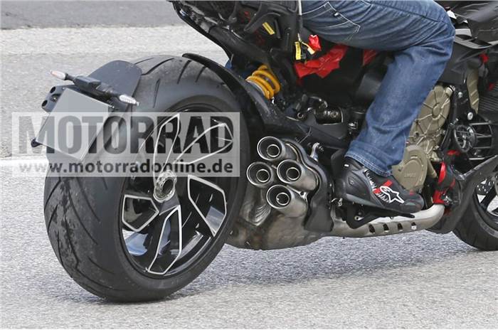 Ducati Diavel V4 exhaust image.